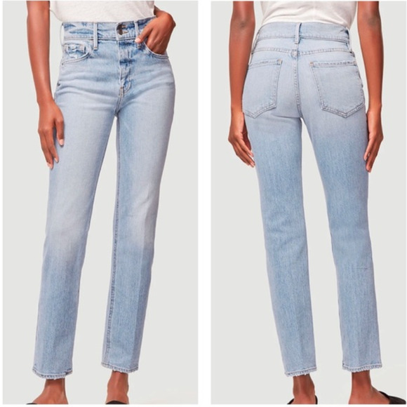 Frame Denim Denim - FRAME Heritage Le Sylvie Slender Straight Jeans in Light Wash Bianca Sz 29